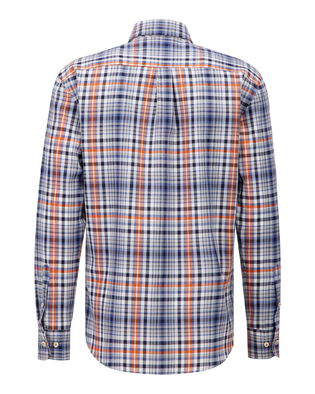 Fynch-Hatton Shirts Fynch-Hatton Orange Checked Combi Long Sleeved Shirt
