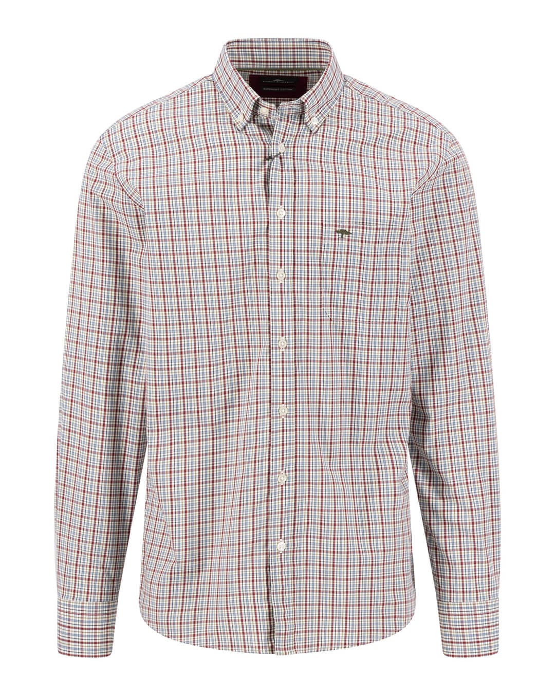 Fynch-Hatton Shirts Fynch-Hatton Orange Fynch-Hatton Colorful Check Bd Ls Brick F346