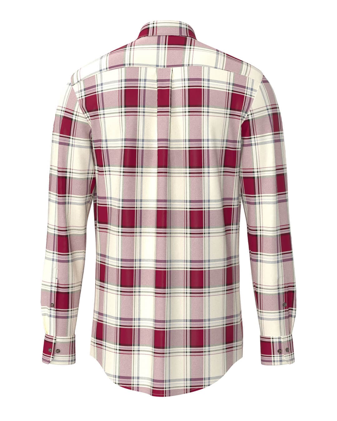 Fynch-Hatton Shirts Fynch-Hatton Orange Fynch-Hatton Herringbone Check Bd Ls Brick F346