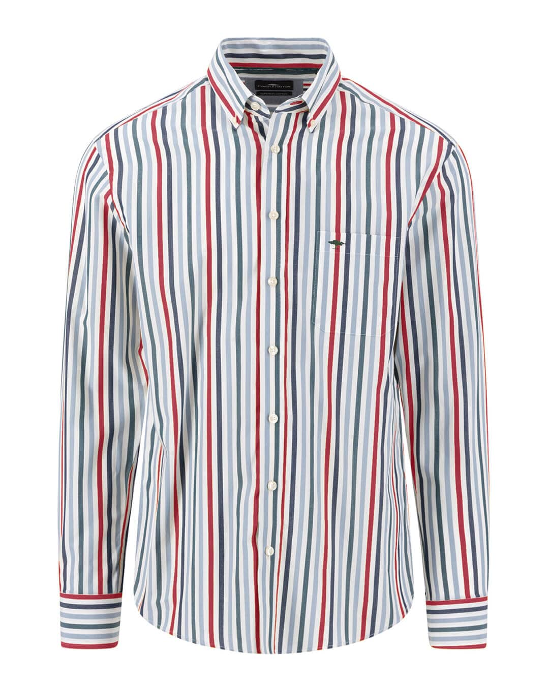 Fynch-Hatton Shirts Fynch-Hatton Orange Fynch-Hatton Multicolor Stripes Bd Ls Brick F346