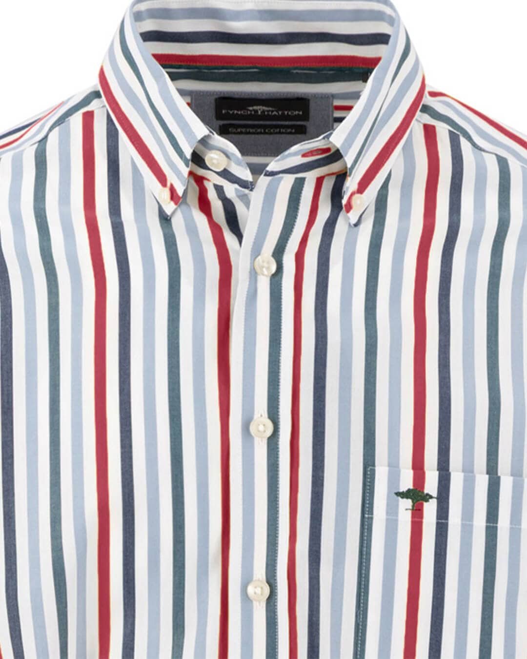 Fynch-Hatton Shirts Fynch-Hatton Orange Fynch-Hatton Multicolor Stripes Bd Ls Brick F346