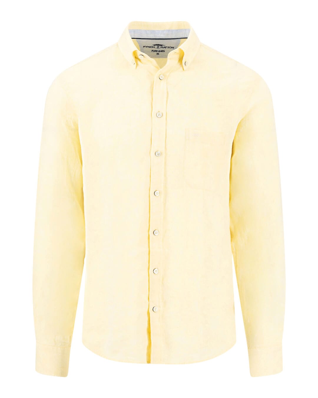 Fynch-Hatton Shirts Fynch-Hatton Premium Linen Bd Ls Pale Yellow