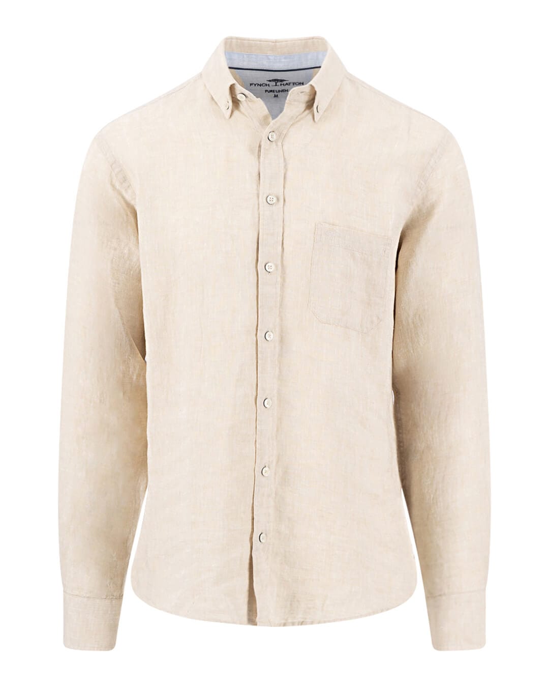 Fynch-Hatton Shirts Fynch-Hatton Premium Linen Bd Ls Sand