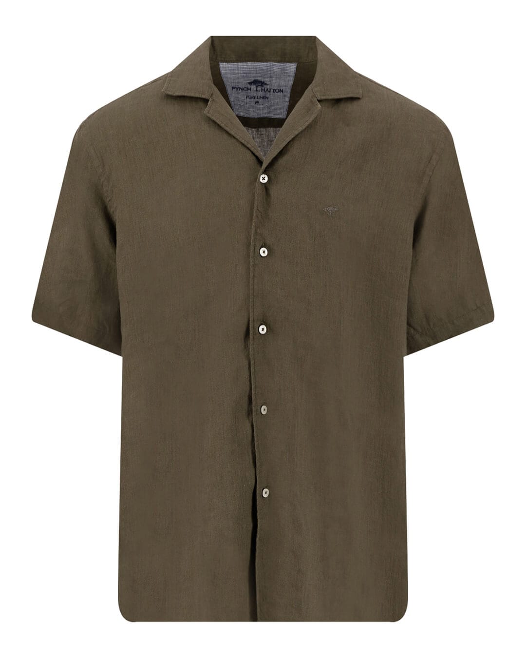 Fynch-Hatton Shirts Fynch-Hatton Premium Linen Resort Dark Khaki Shirt