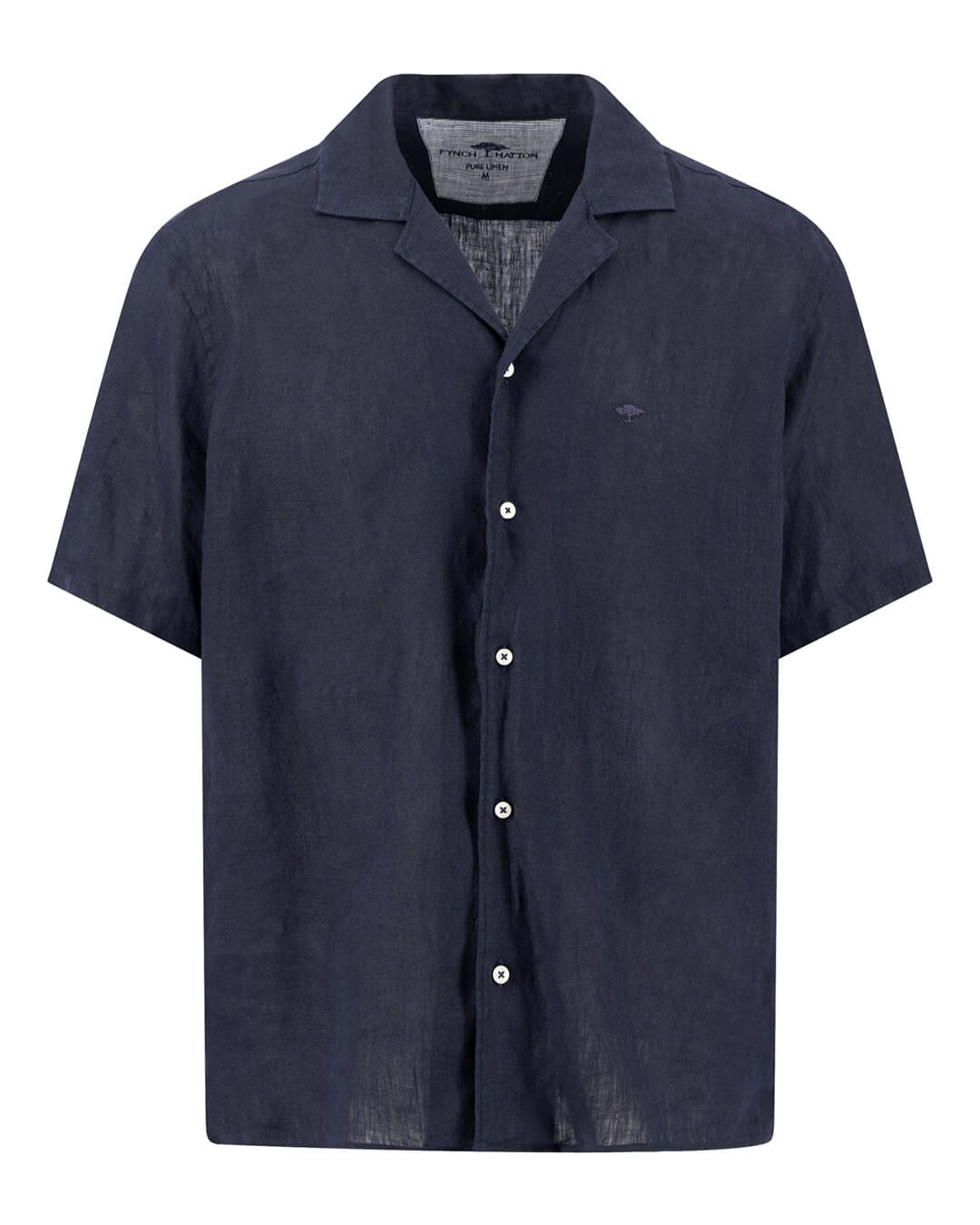 Fynch-Hatton Shirts Fynch-Hatton Premium Linen Resort Navy Shirt