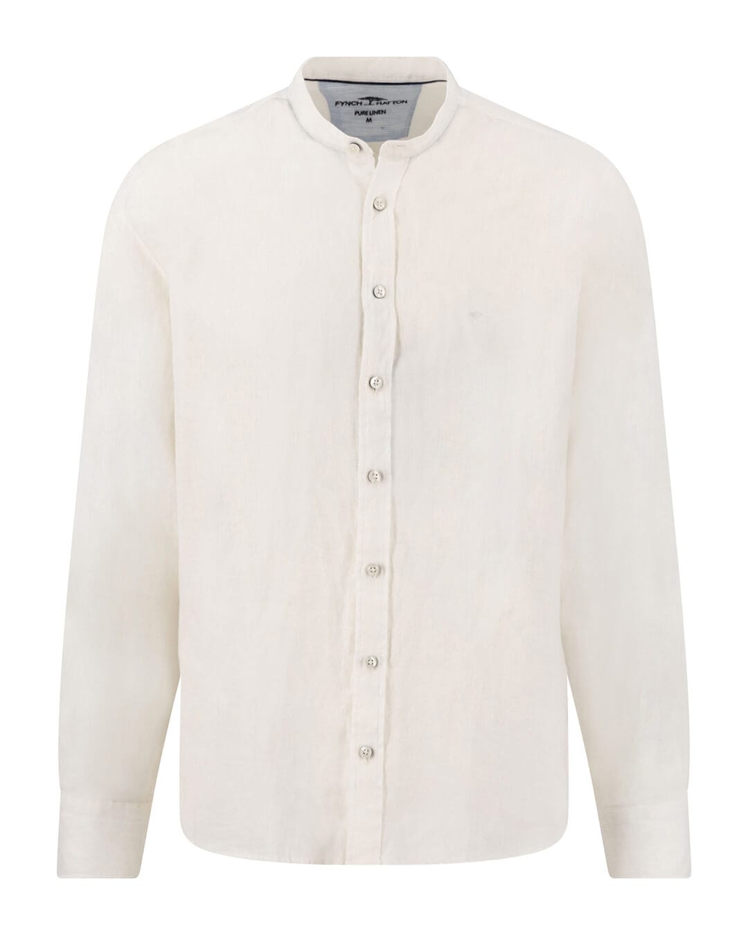 Fynch-Hatton Shirts Fynch-Hatton Premium Linen Stand-Up Ls White