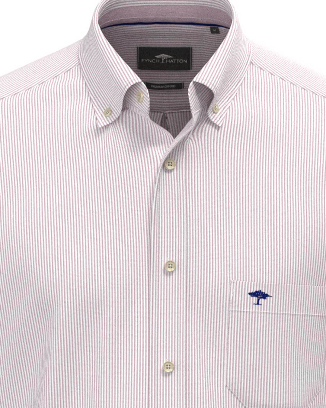 Fynch-Hatton Shirts Fynch-Hatton Purple Fynch-Hatton Oxford Fine Stripe Bd Ls Grape F416