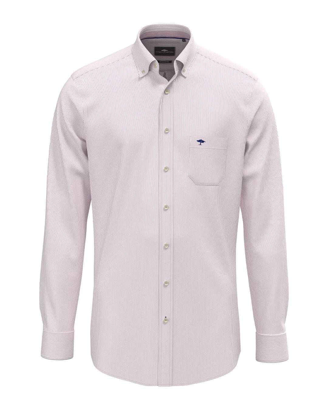 Fynch-Hatton Shirts Fynch-Hatton Purple Fynch-Hatton Oxford Fine Stripe Bd Ls Grape F416