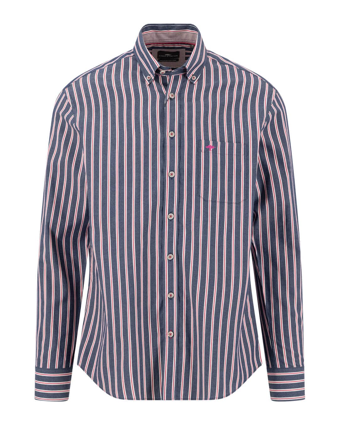 Fynch-Hatton Shirts Fynch-Hatton Purple Fynch-Hatton Striped Twill Bd Ls Grape F416