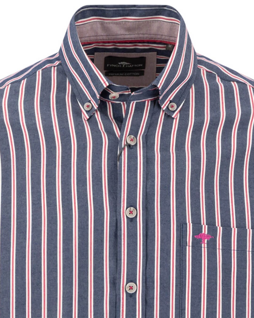 Fynch-Hatton Shirts Fynch-Hatton Purple Fynch-Hatton Striped Twill Bd Ls Grape F416