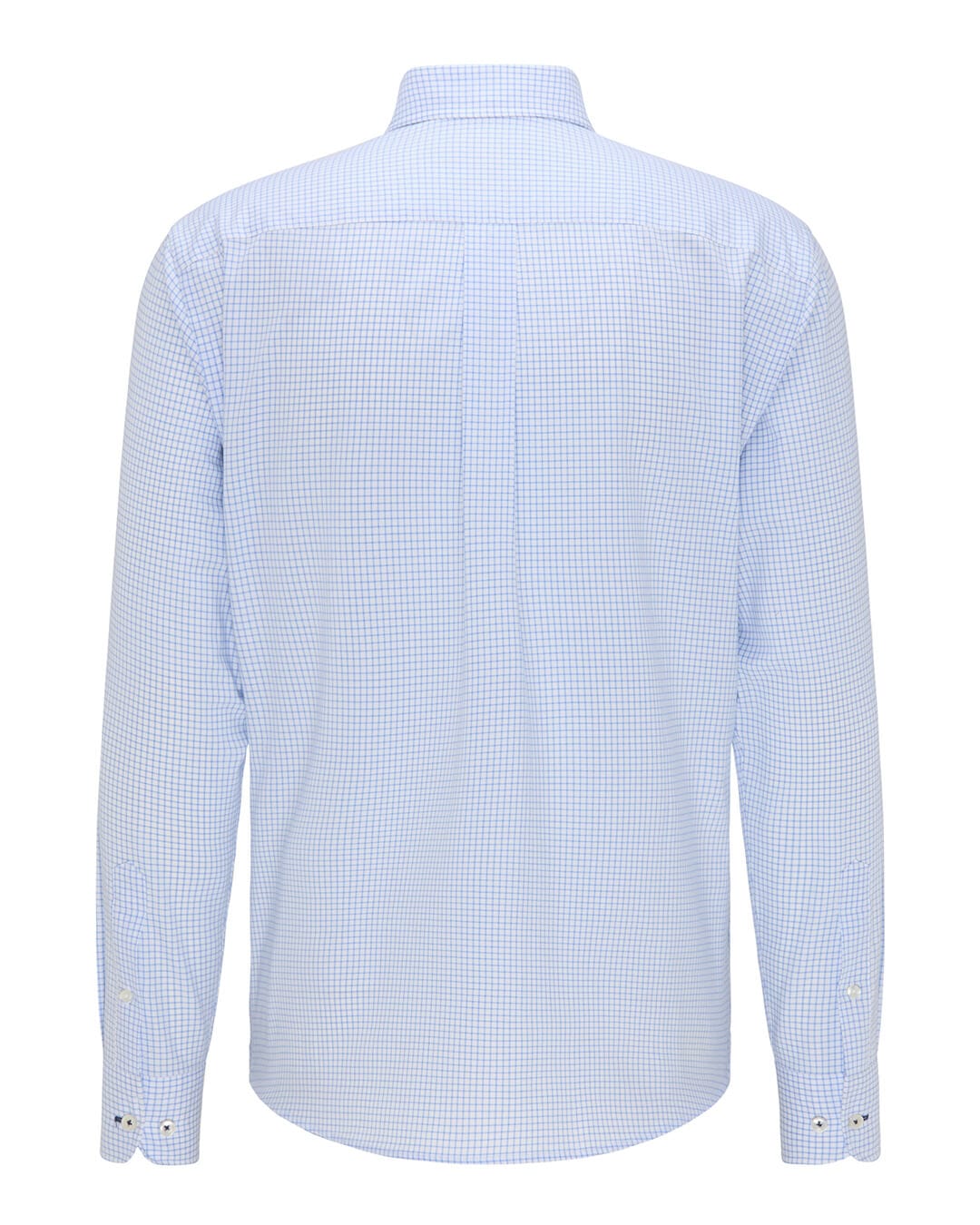 Fynch-Hatton Shirts Fynch-Hatton Sky Blue All Season Oxford Check Button-Down Long Sleeve Shirt