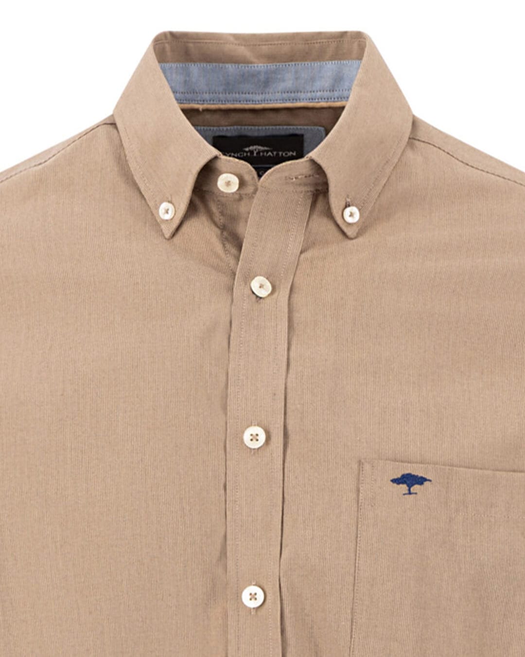 Fynch-Hatton Shirts Fynch-Hatton Taupe Fine Stripe Poplin Button-Down Long Sleeve Shirt
