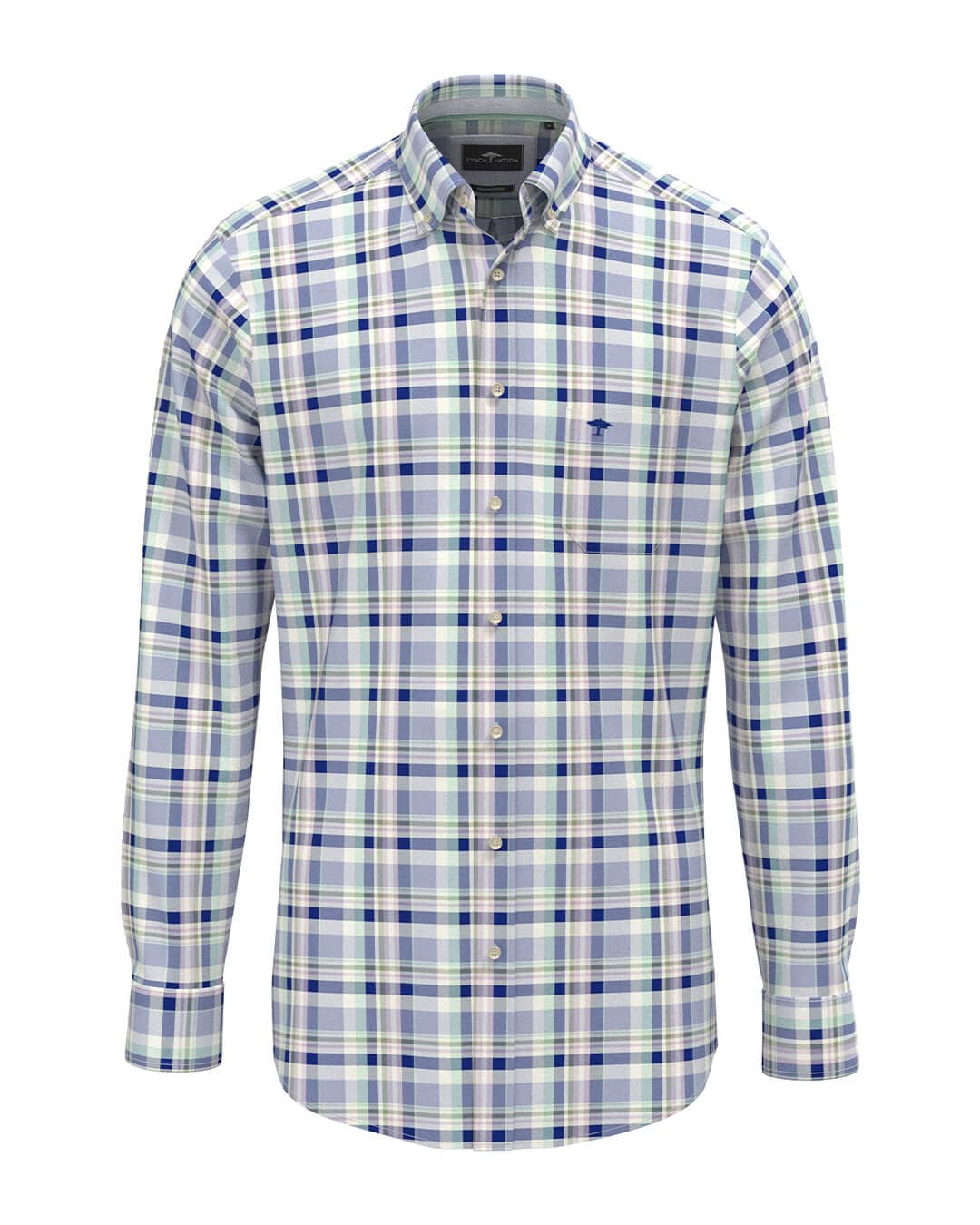 Fynch-Hatton Shirts Fynch-Hatton Washed Oxford Check Bd Ls Mint
