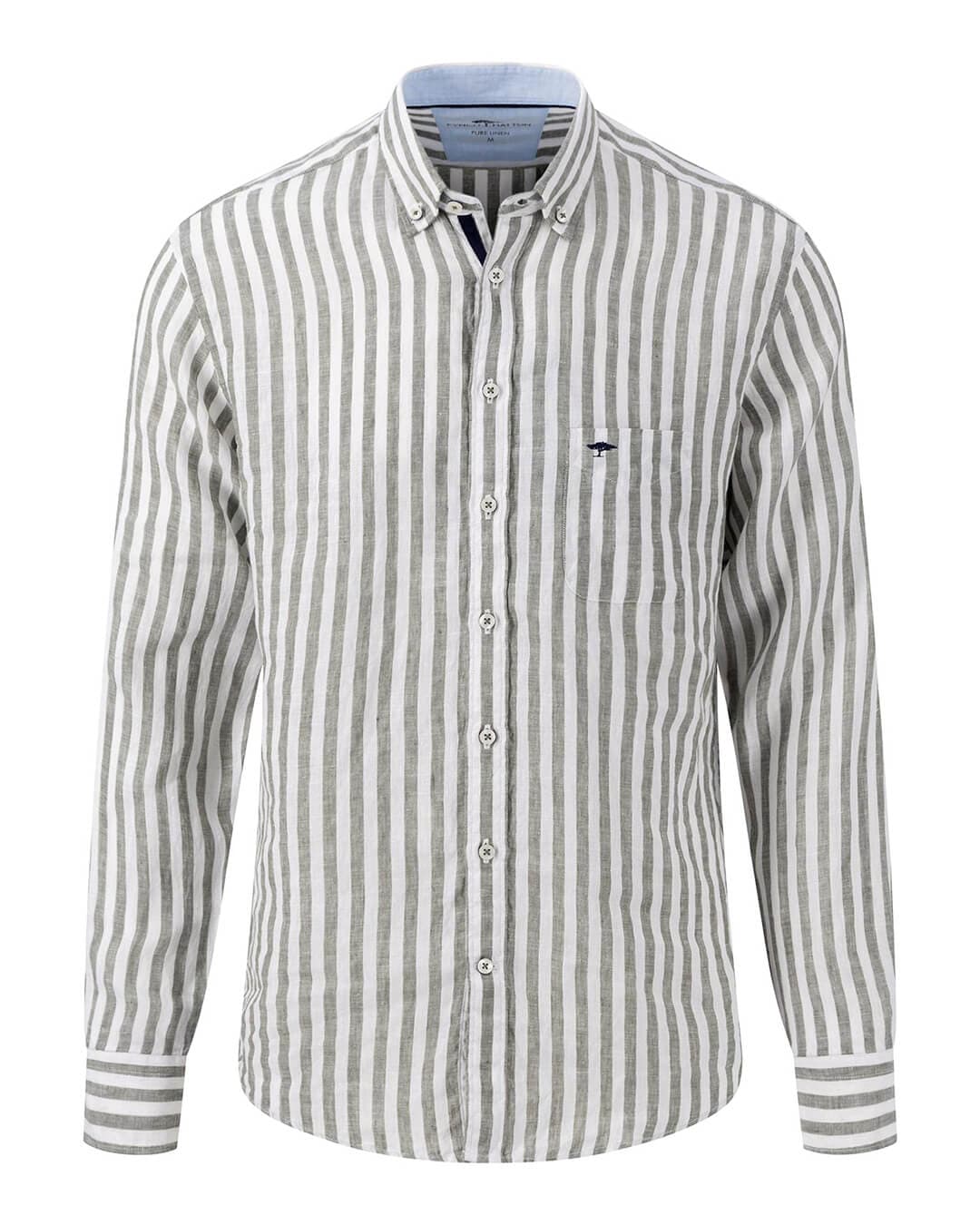 Fynch-Hatton Shirts Fynch-Hatton White Striped Pure Linen Shirt