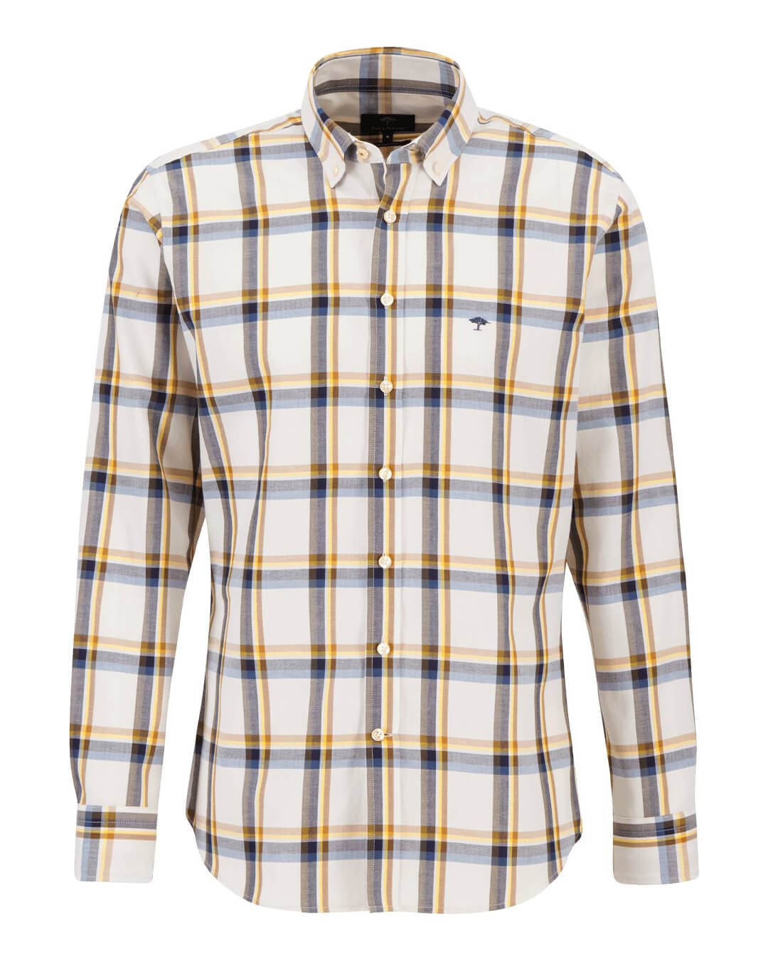 Fynch-Hatton Shirts Fynch-Hatton Yellow Combi Checked Moder Fit Shirt