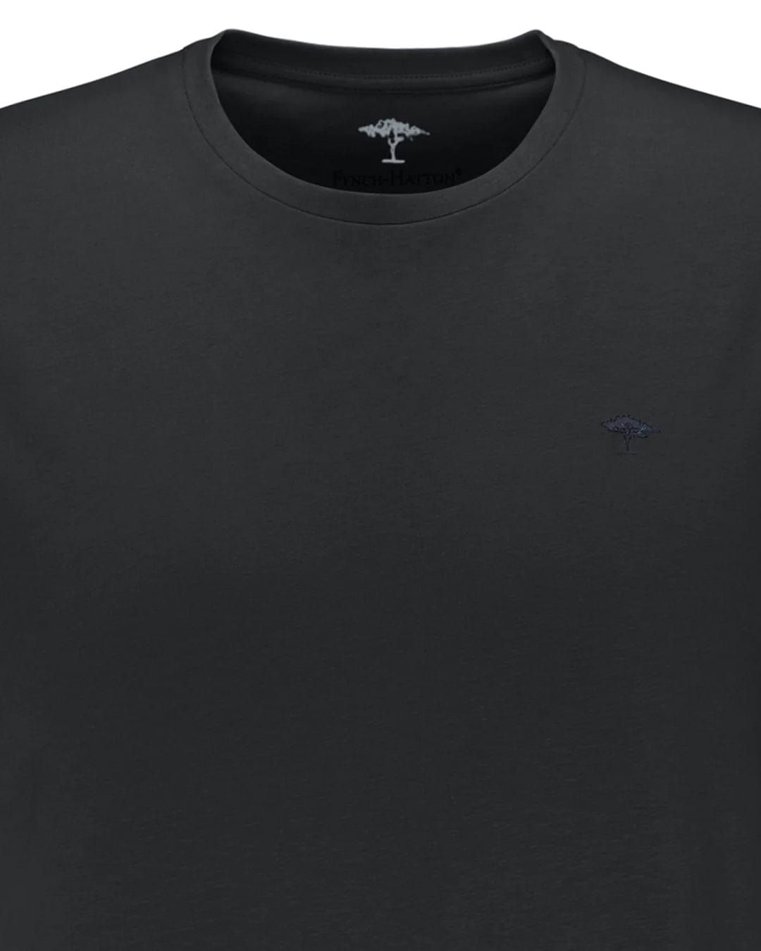 Fynch-Hatton T-Shirts Fynch-Hatton Plain Black Crew Neck T-Shirt