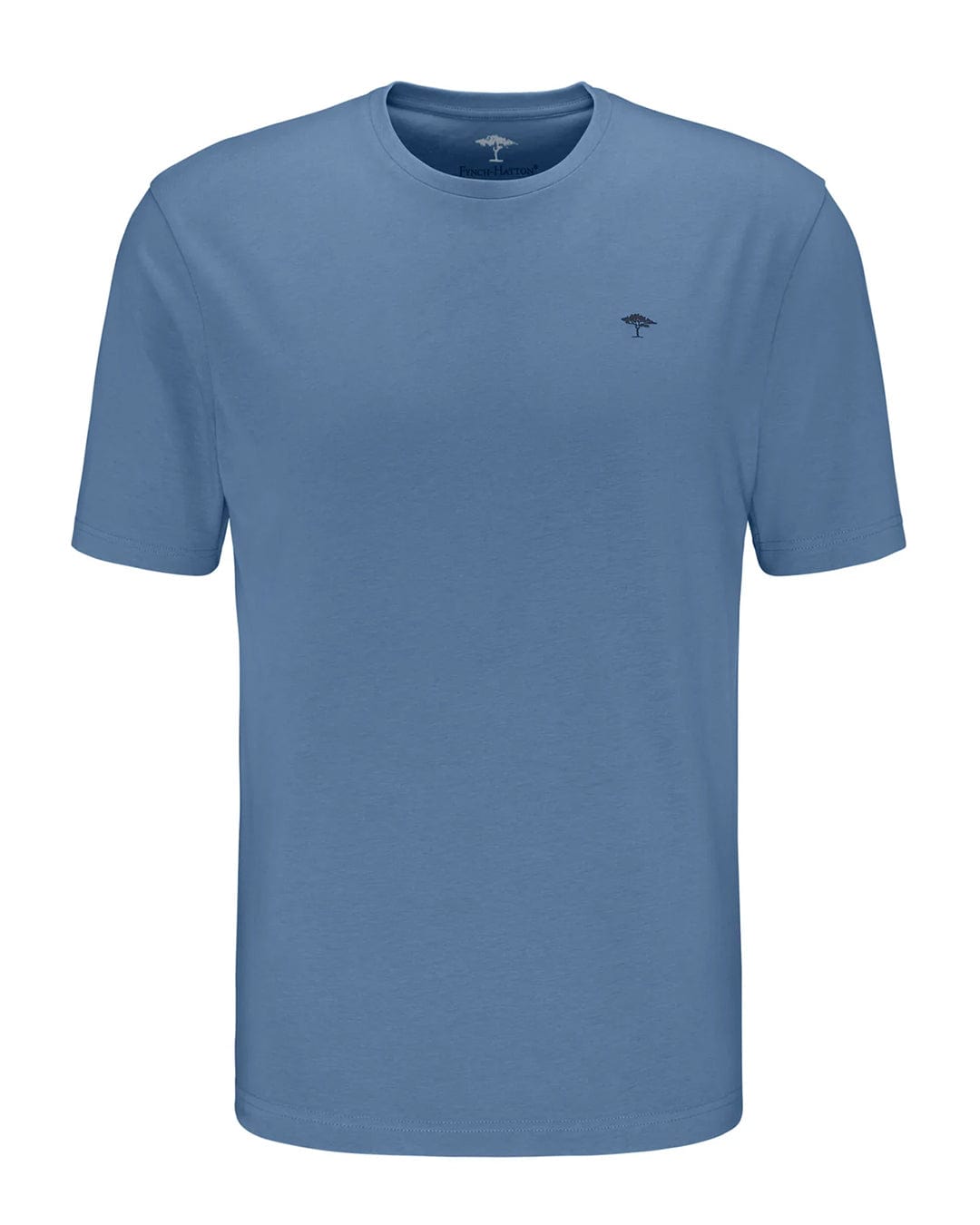 Fynch-Hatton T-Shirts Fynch-Hatton Plain Blue Crew Neck T-Shirt