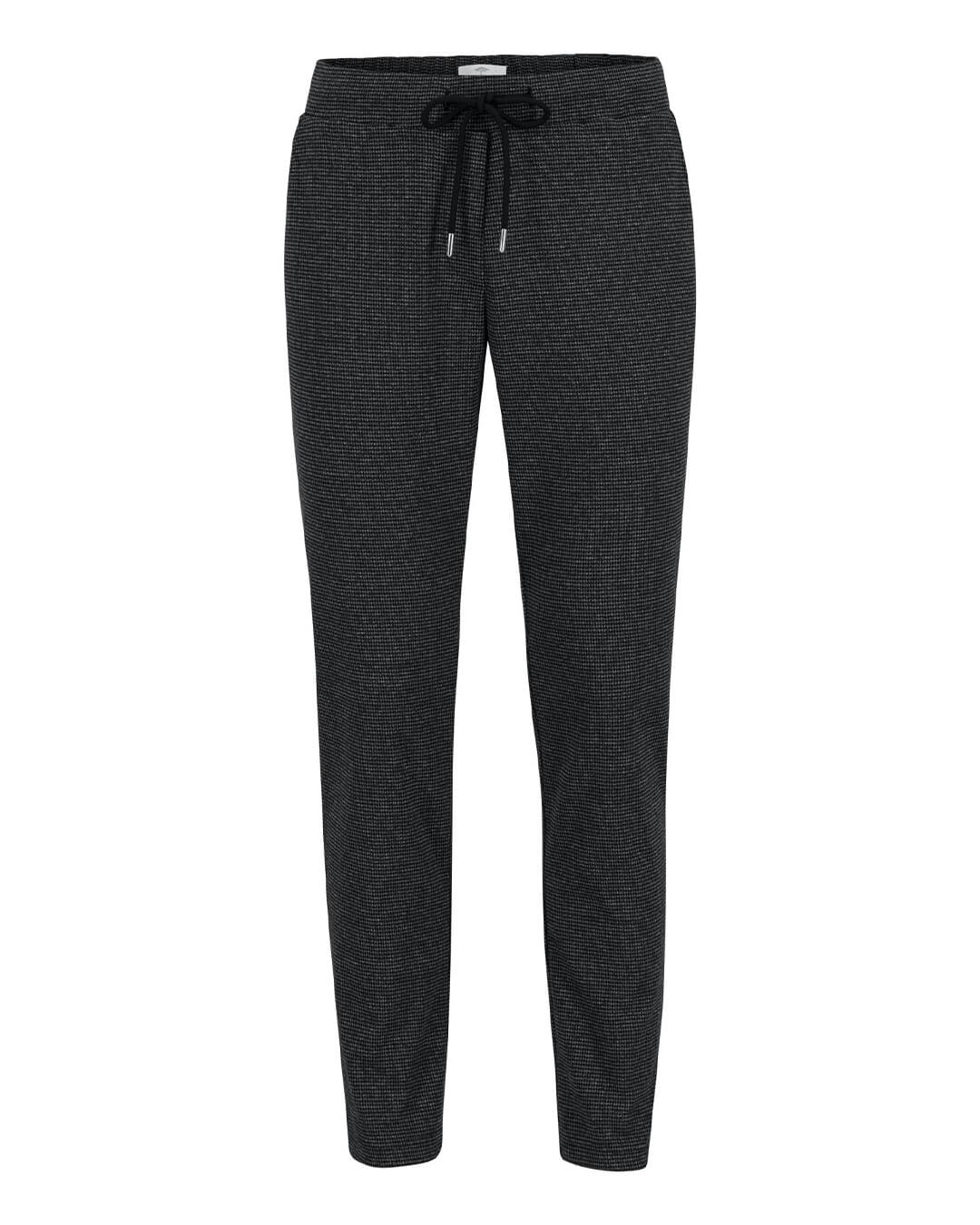 Fynch-Hatton Trousers Fynch-Hatton Black Houndstooth Joggers