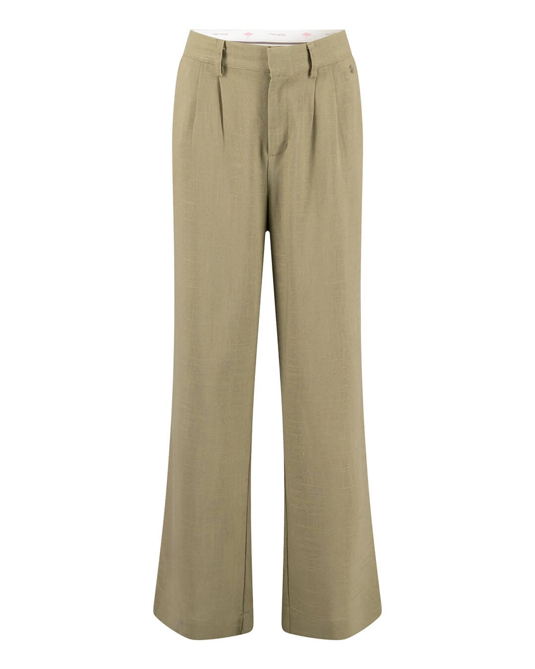 Fynch-Hatton Trousers Fynch-Hatton Pants Straight Heavy Linen Mix Barley Green