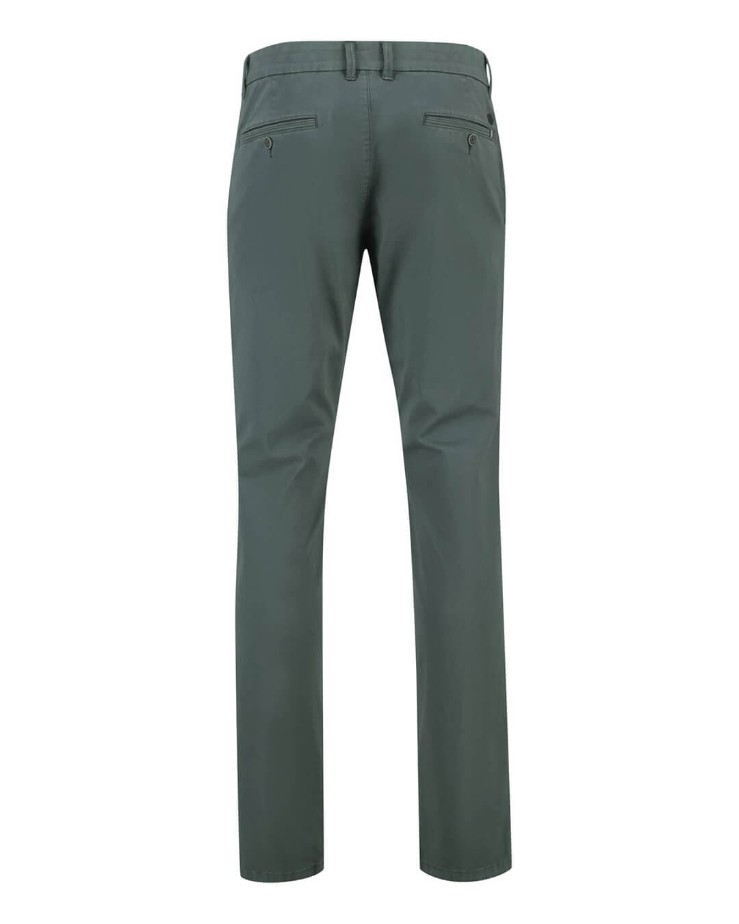 Fynch-Hatton Trousers Fynch-Hatton Seasonal Green Cotton Stretch Chino Trousers