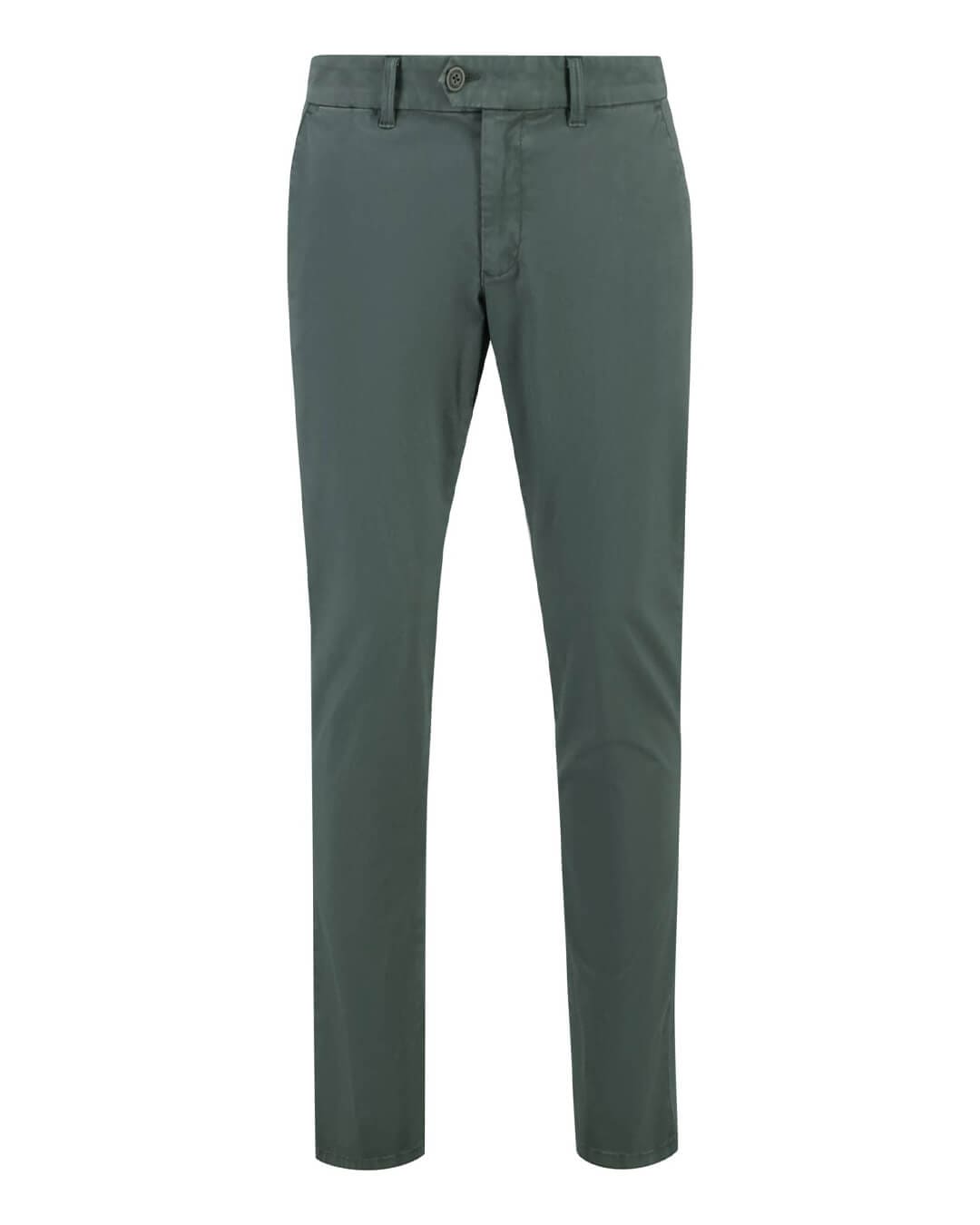 Fynch-Hatton Trousers Fynch-Hatton Seasonal Green Cotton Stretch Chino Trousers