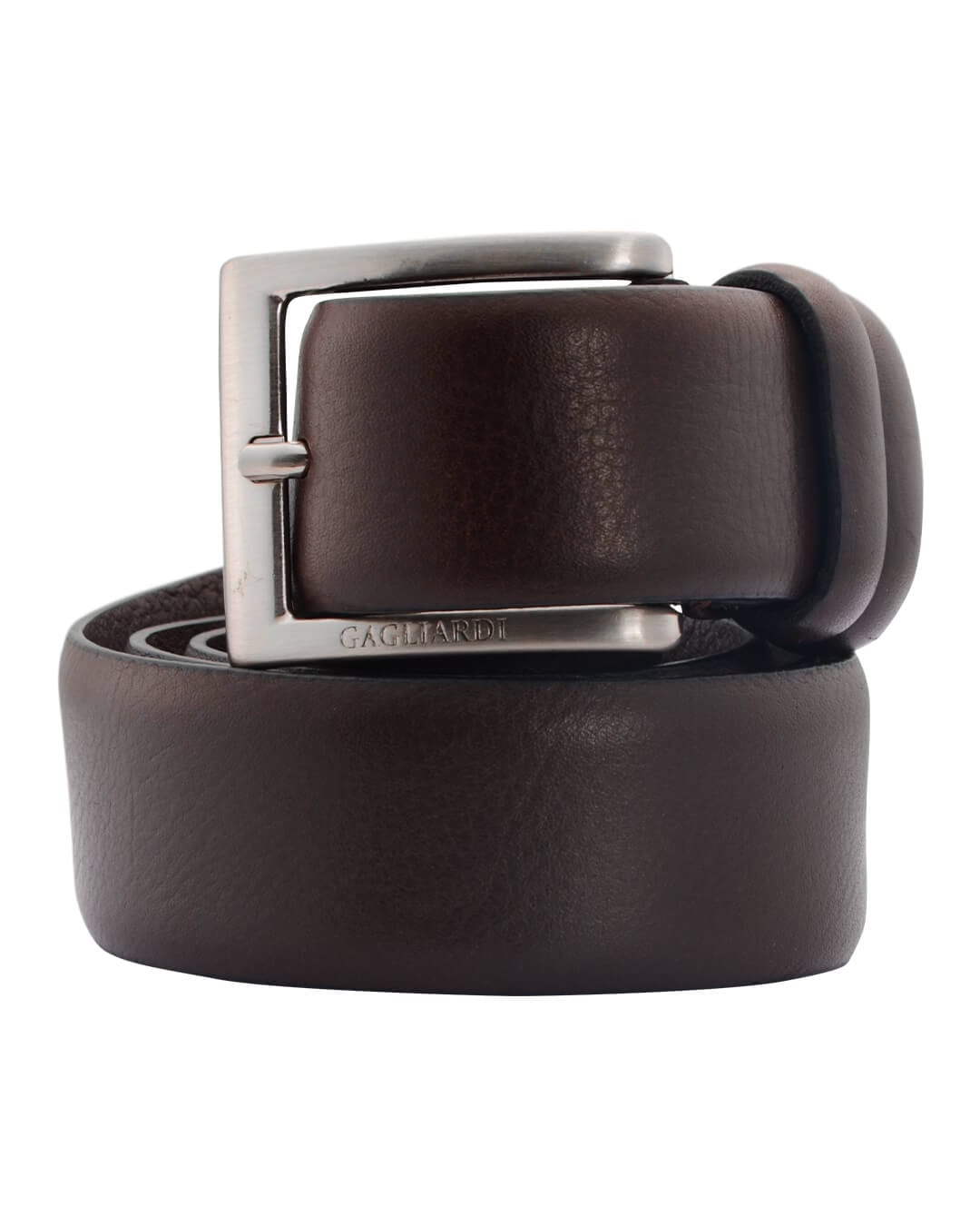 Gagliardi Belts Gagliardi  Brown Leather Belt With Branding On Buckle