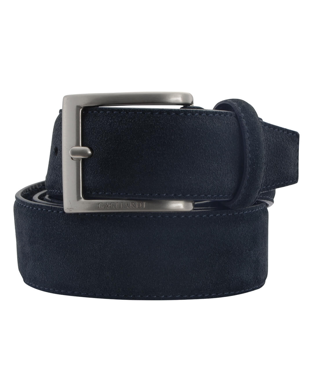 Gagliardi Belts Gagliardi Navy Suede Leather Belt With Branding On Buckle