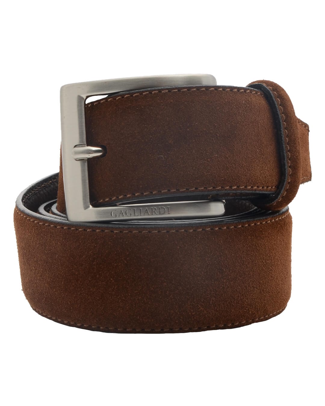 Gagliardi Belts Gagliardi Tan Suede Leather Belt With Branding On Buckle