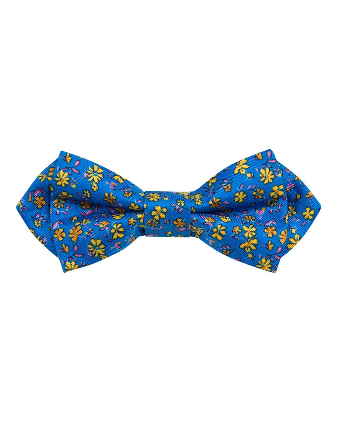 Gagliardi Bow Ties Gagliardi Blue With Yellow Flower Print Bow Tie