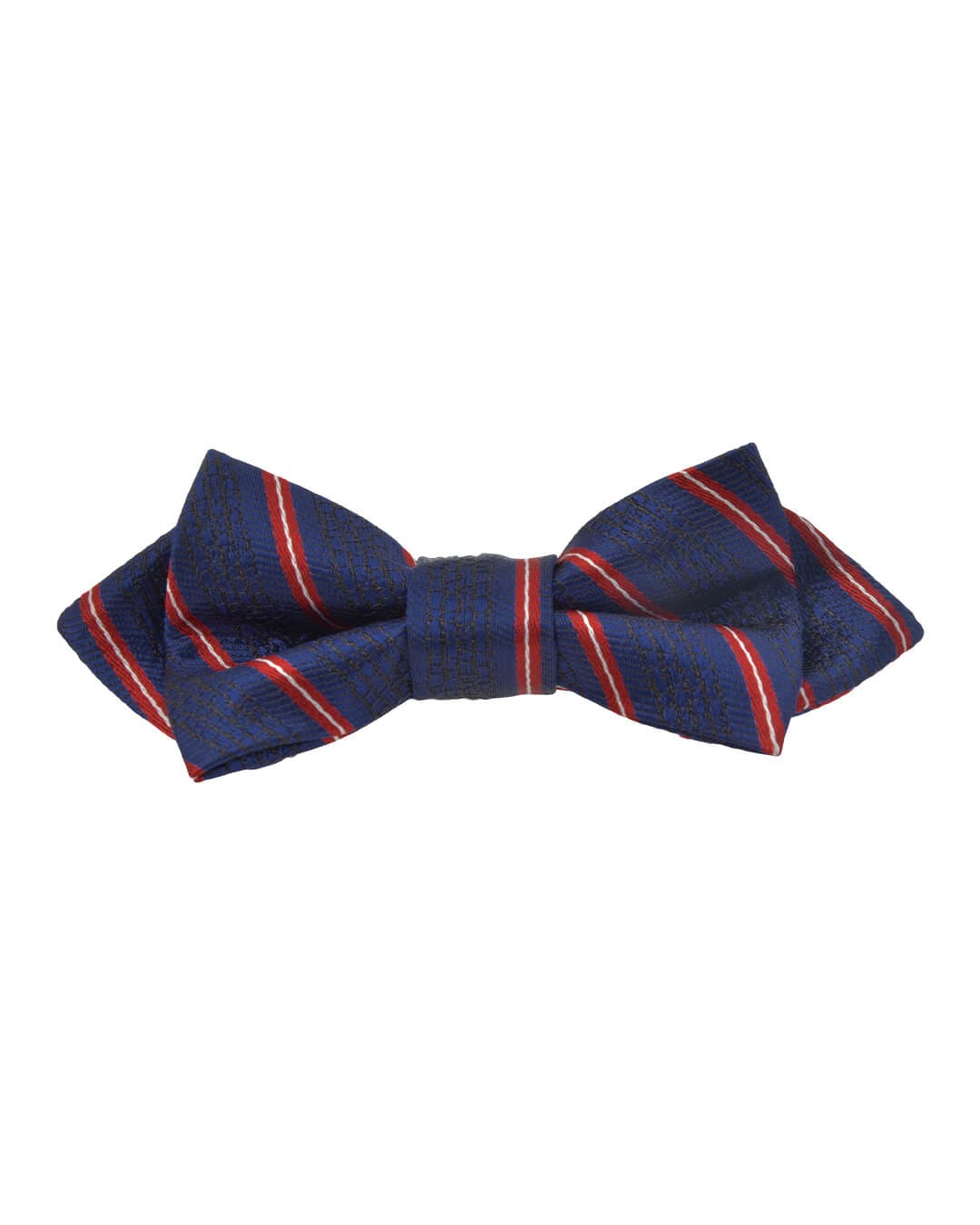 Gagliardi Bow Ties Gagliardi Navy Textured With Red And White Striped Bow Tie