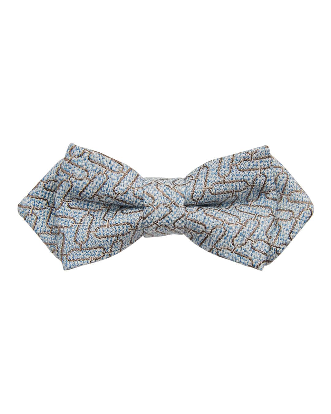 Gagliardi Bow Ties Gagliardi Sky With Taupe Geometric Design Bow Tie