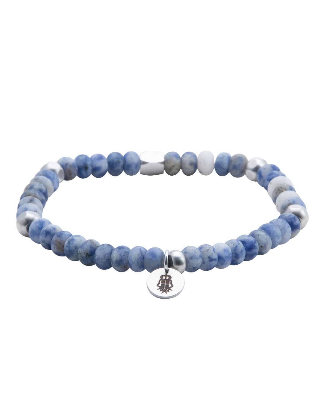 Gagliardi Bracelets Gagliardi Blue Jasper Stone Bead Bracelet With Charm