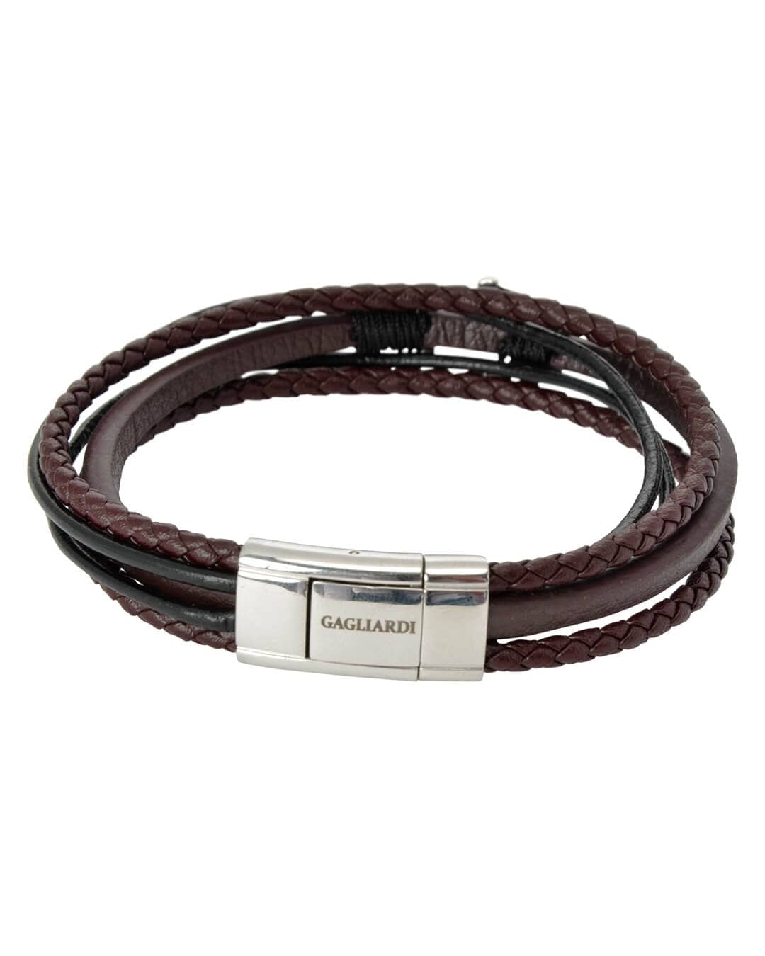 Gagliardi Bracelets Gagliardi Brown Anchor Leather Bracelet