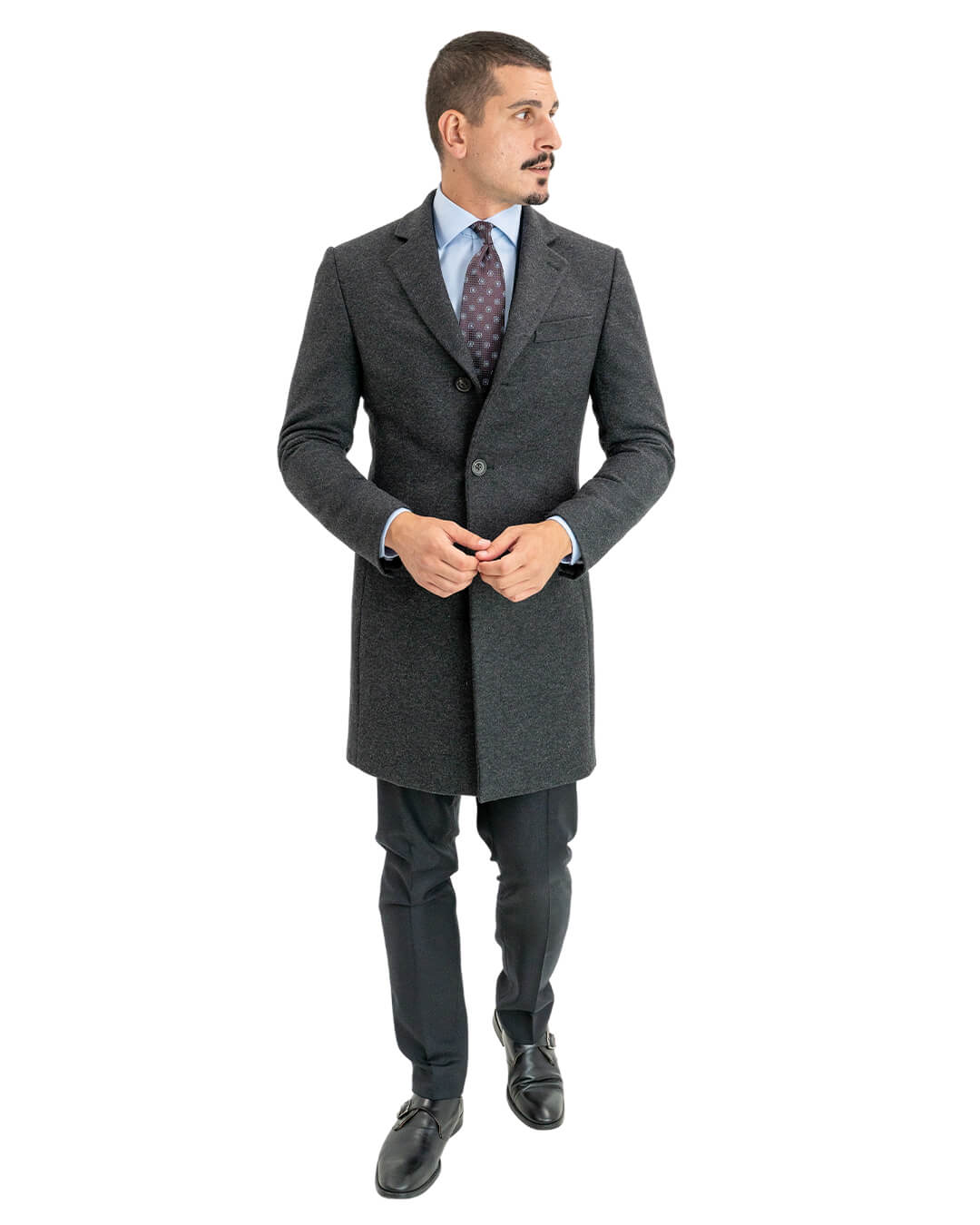 Gagliardi Coats Charcoal Wool Blend Overcoat