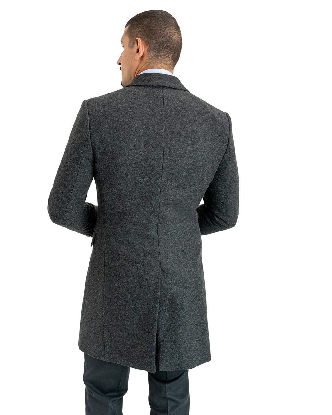 Gagliardi Coats Charcoal Wool Blend Overcoat