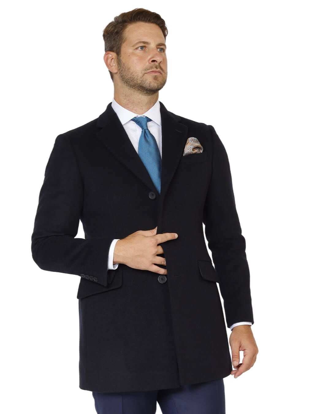 Gagliardi Coats Gagliardi Navy Wool Blend Overcoat
