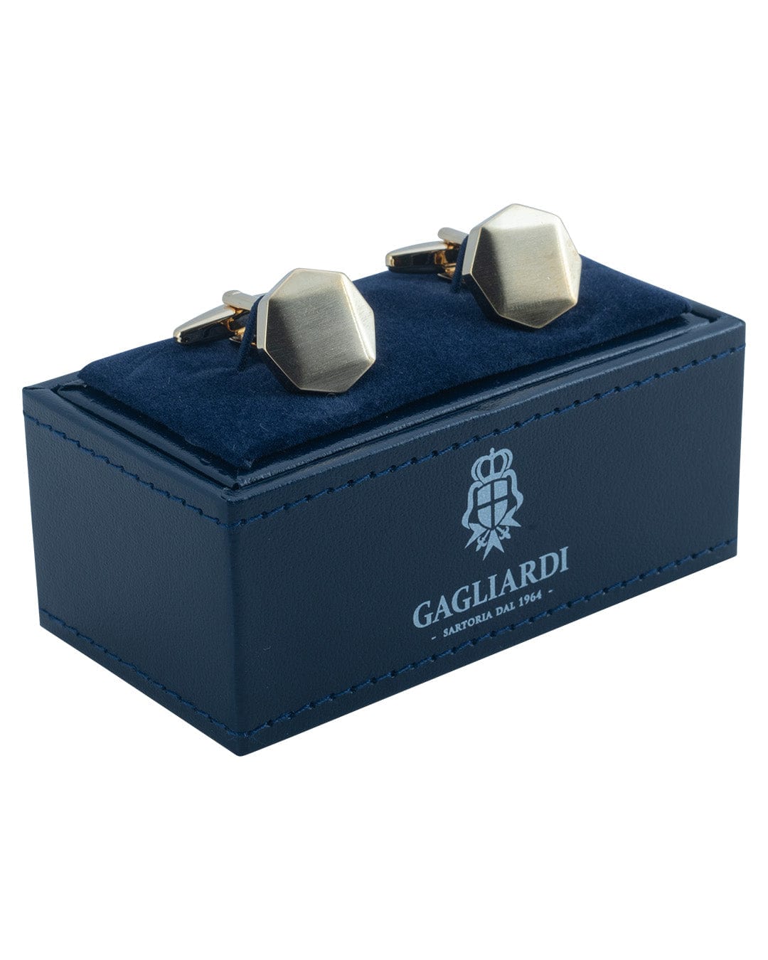 Gagliardi Cufflinks ONE Gagliardi Brushed Gold Octagonal Cufflinks