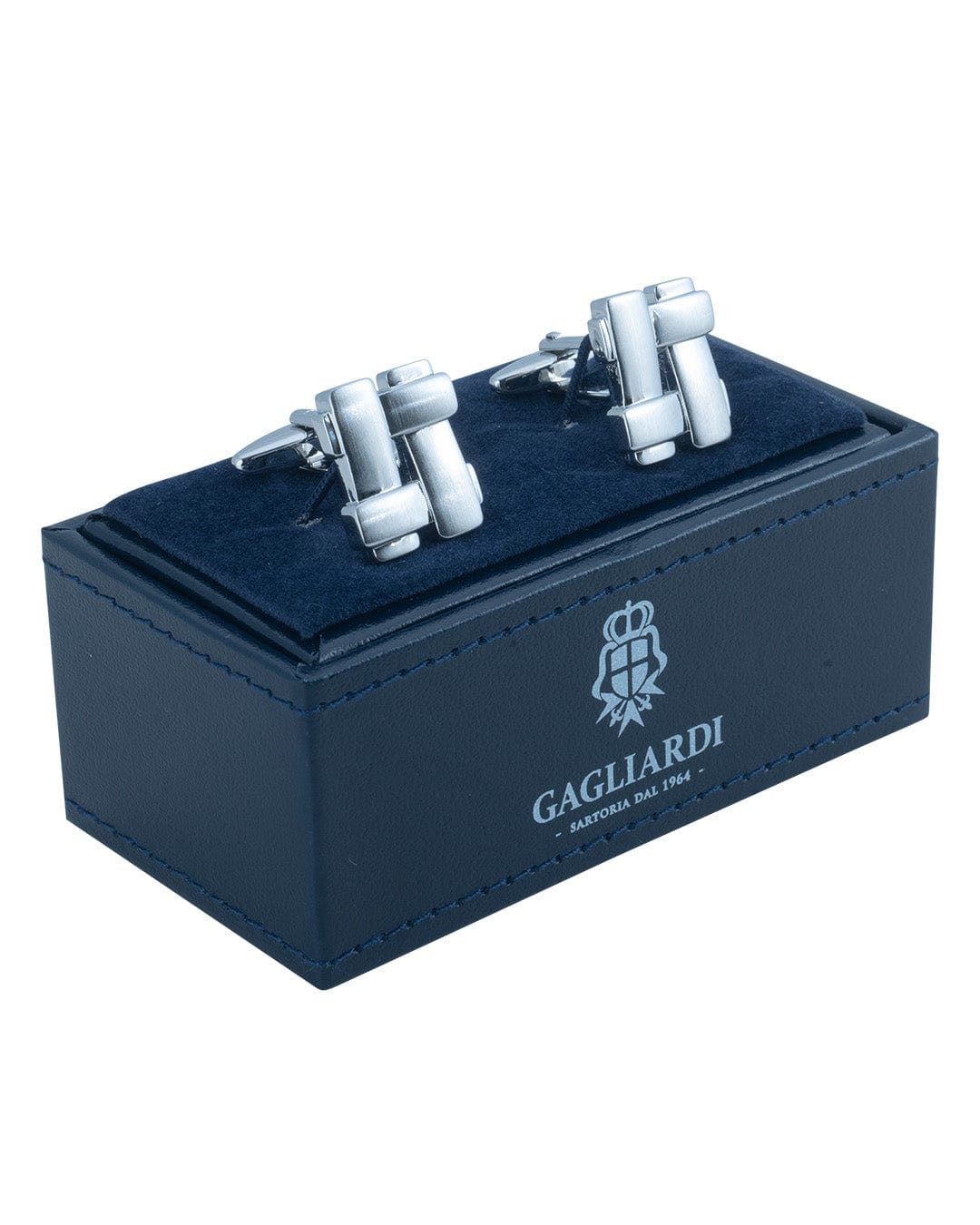 Gagliardi Cufflinks ONE Gagliardi Brushed Silver Lattice Cufflinks