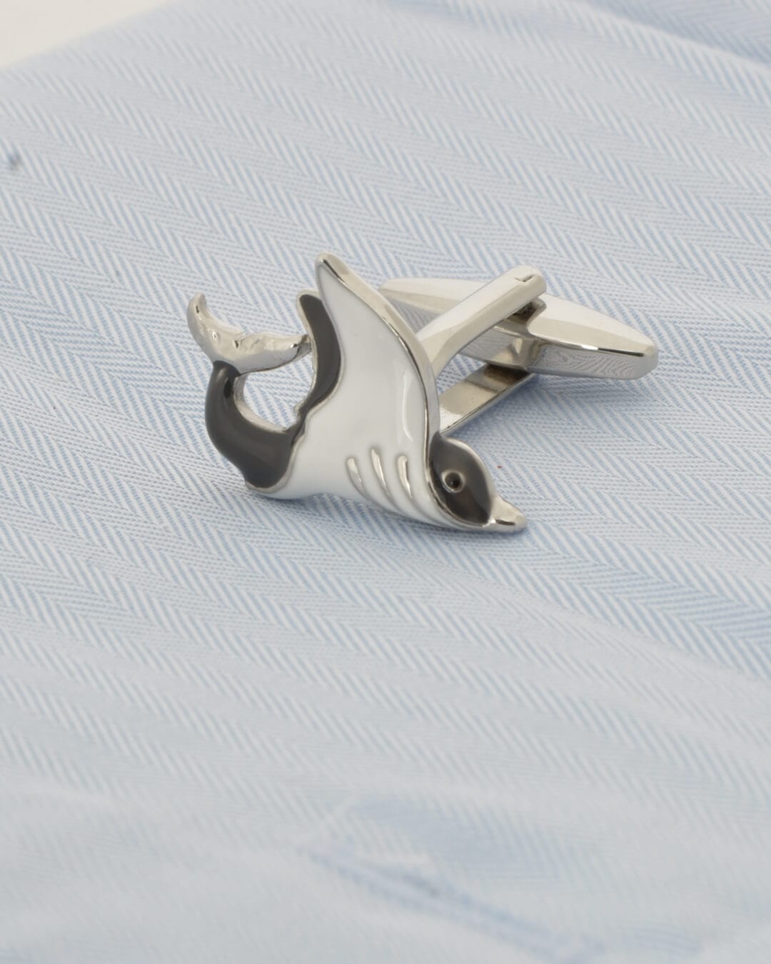 Gagliardi Cufflinks Gagliardi Flying Fish With Grey And White Epoxy Cufflinks