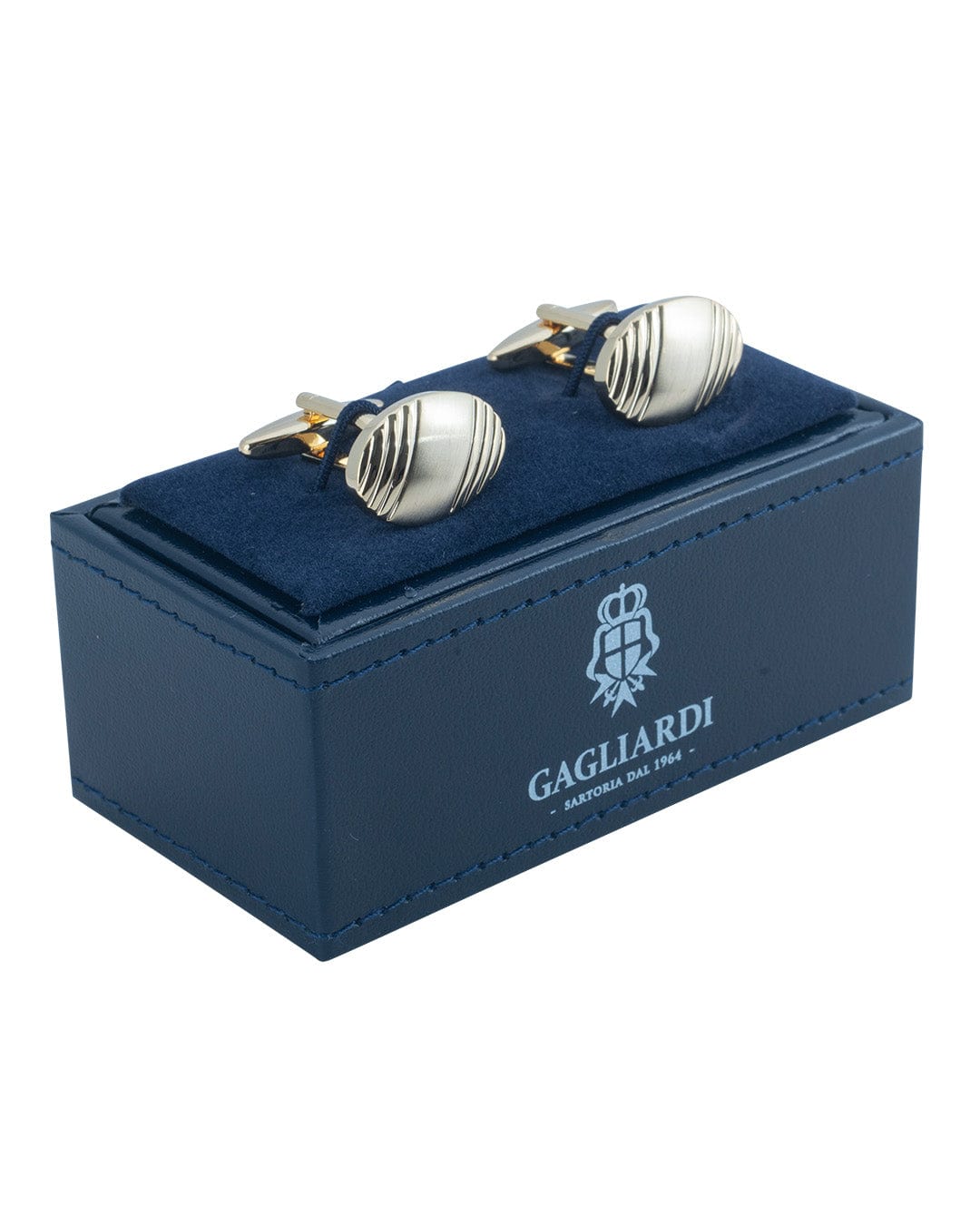 Gagliardi Cufflinks ONE Gagliardi Gold Oval Ribbed Cufflinks