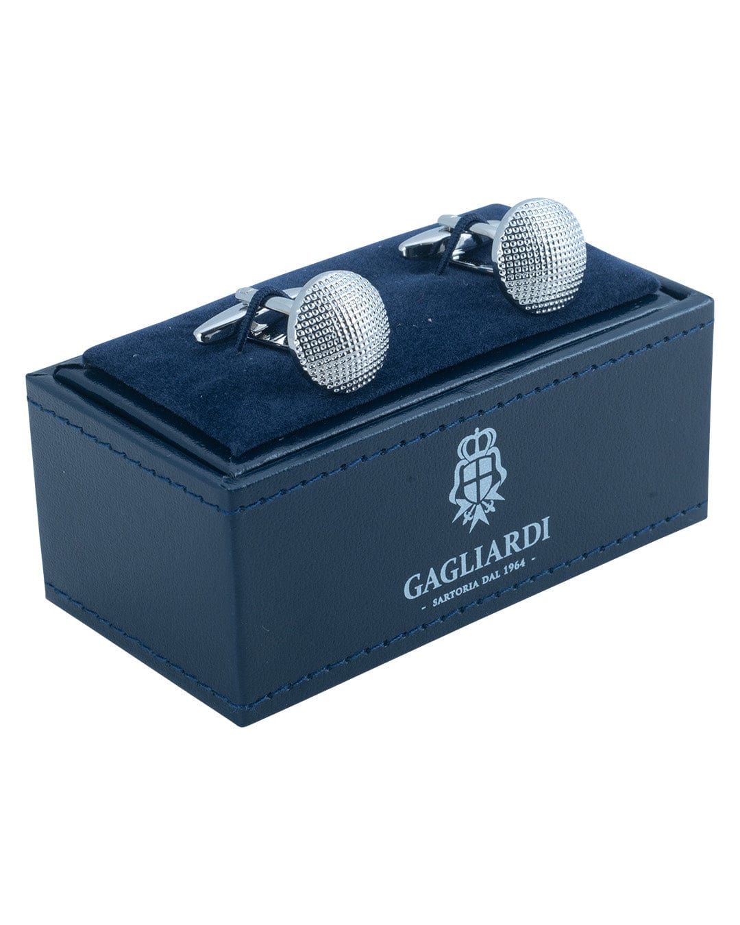 Gagliardi Cufflinks ONE Gagliardi Textured Silver Round Cufflinks
