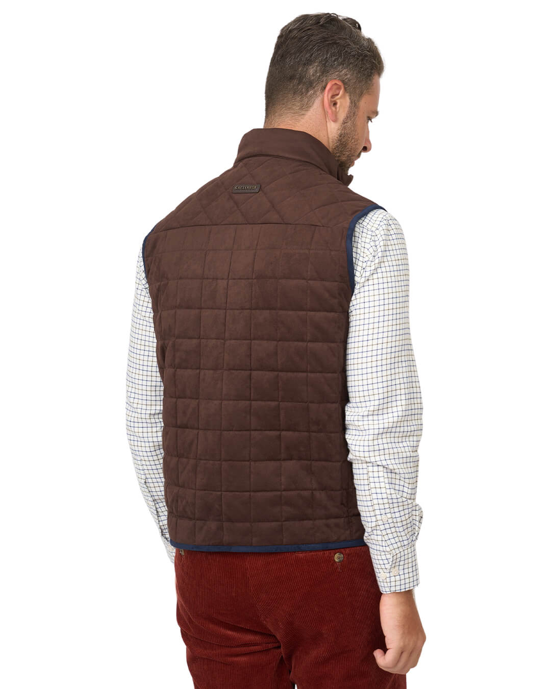 Gagliardi Gilets Gagliardi Brown Faux Suede Gilet