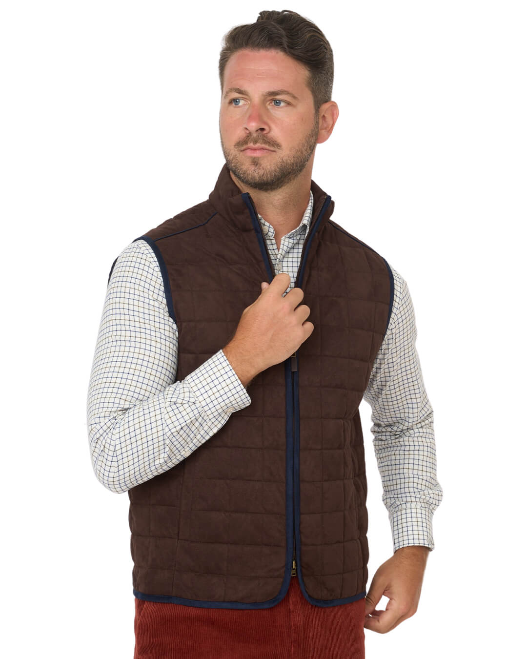 Gagliardi Gilets Gagliardi Brown Faux Suede Gilet
