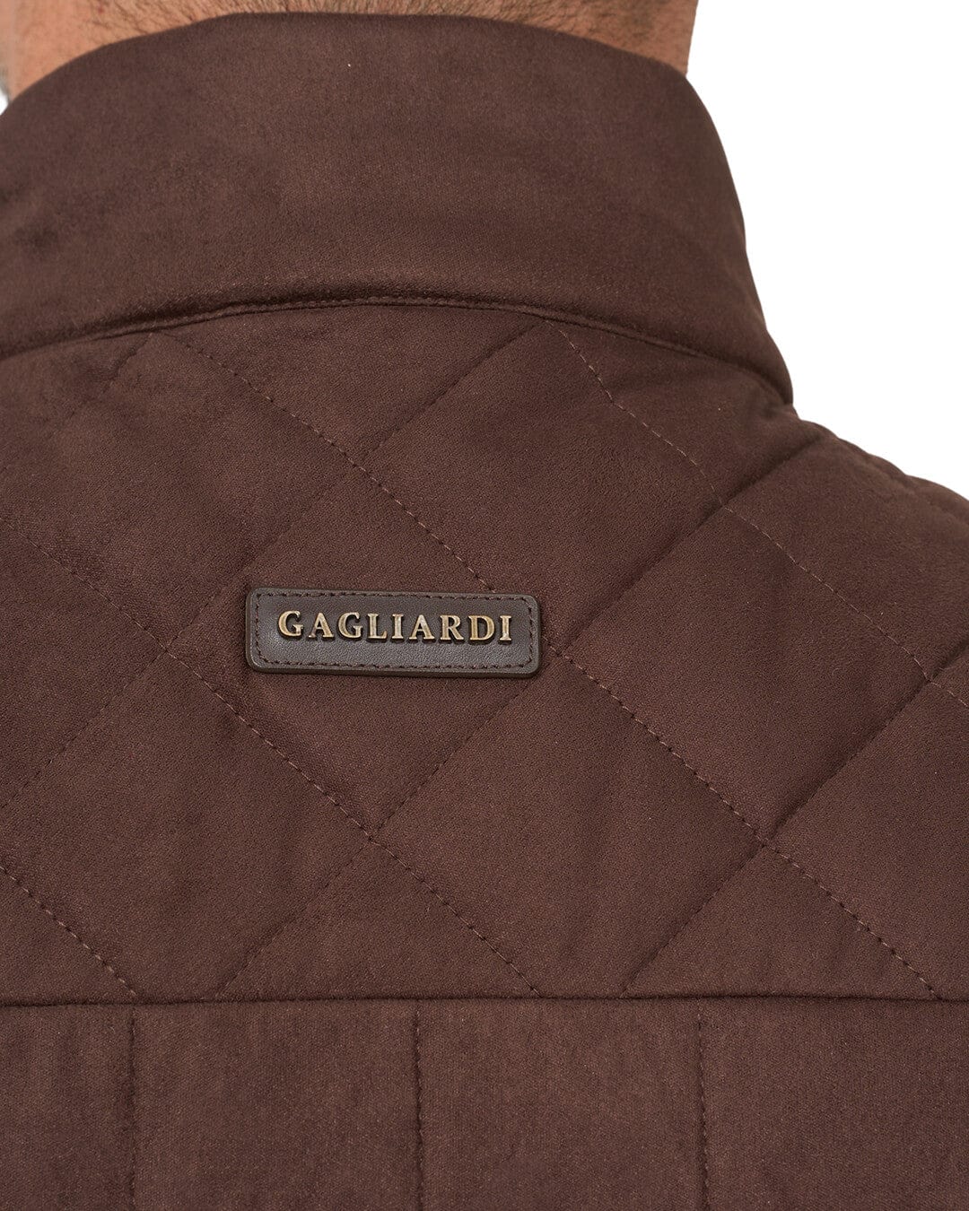 Gagliardi Gilets Gagliardi Brown Faux Suede Gilet