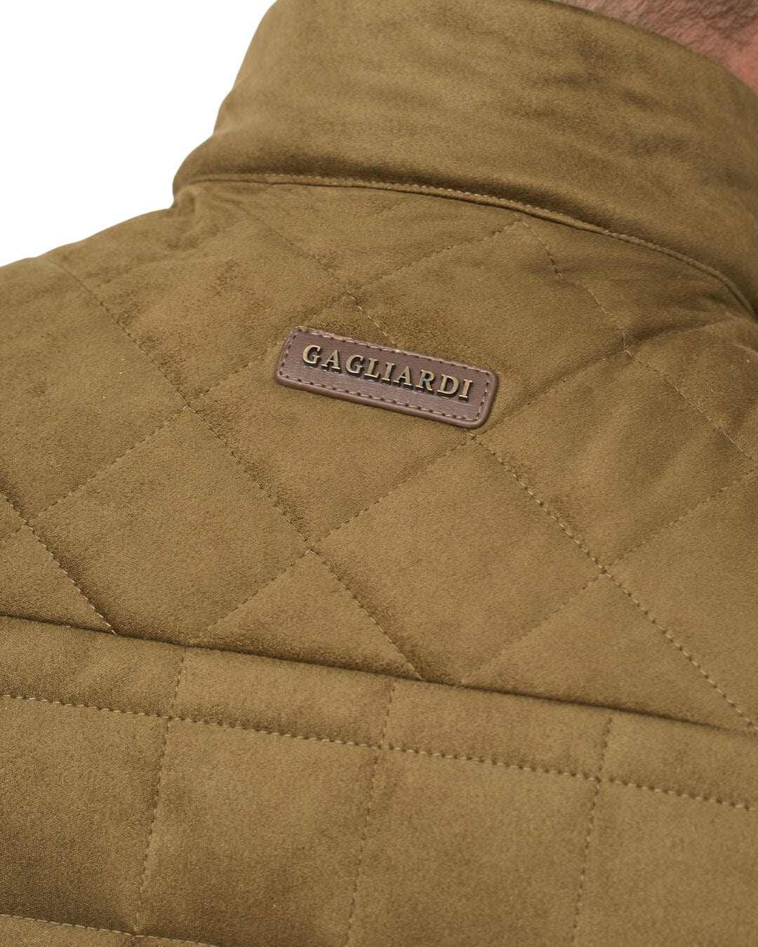 Gagliardi Gilets Gagliardi Olive Green Faux Suede Gilet