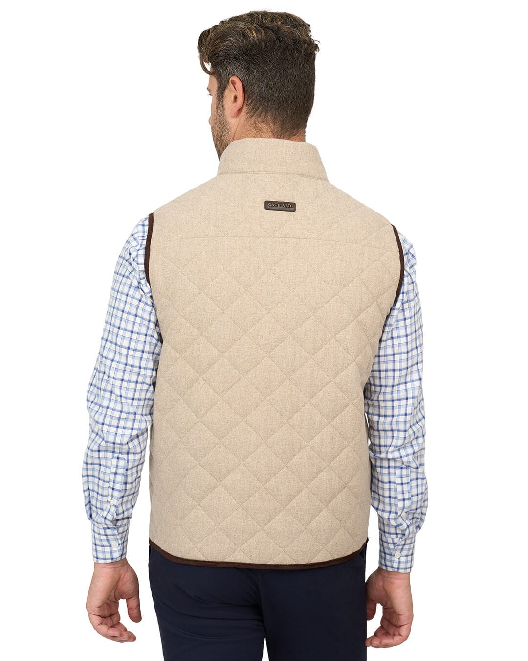 Gagliardi Gilets Gagliardi Stone Gilet Wool Blend Diamond Quilted