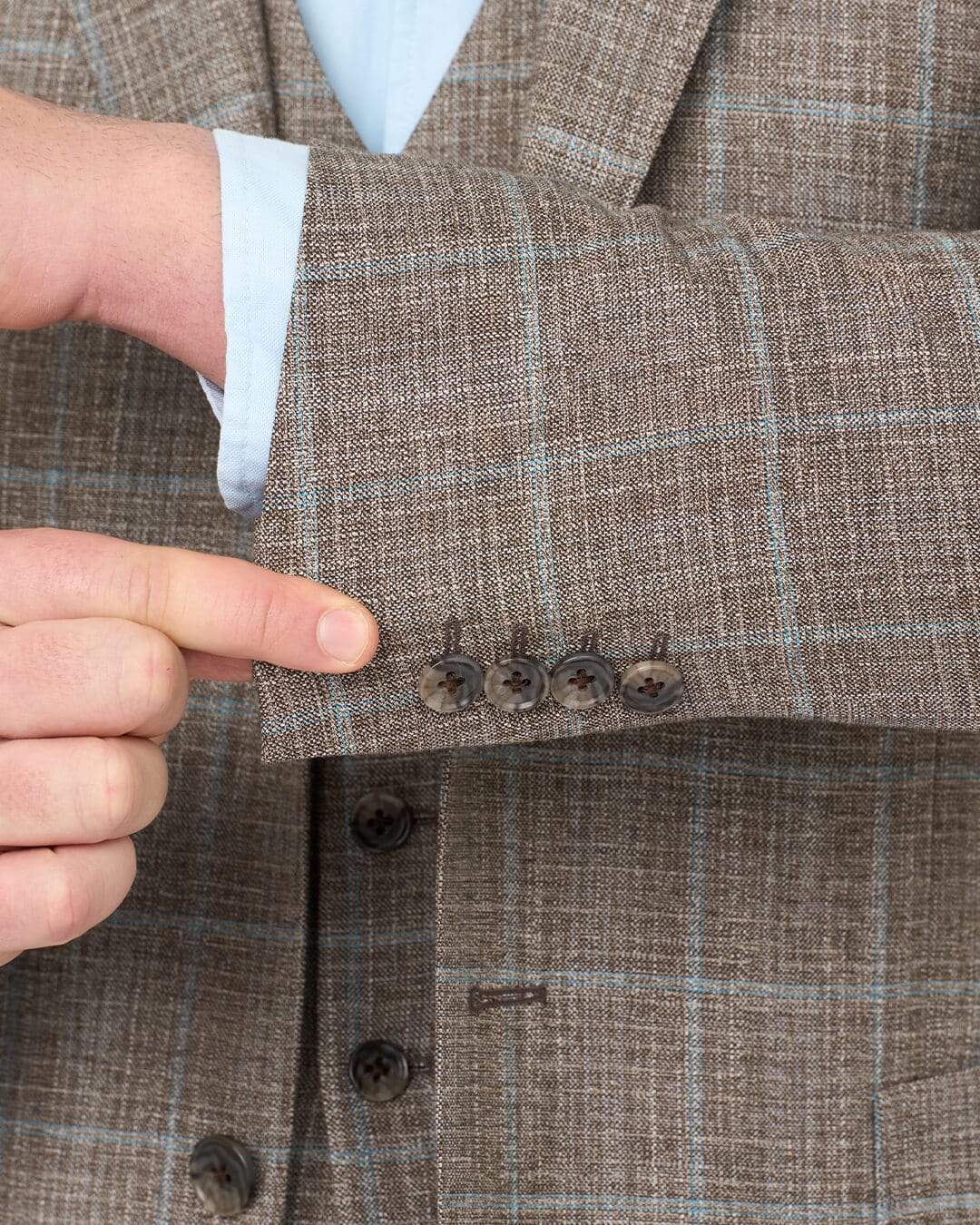 Gagliardi Jackets Gagliardi Beige Mouline Windowpane Jacket