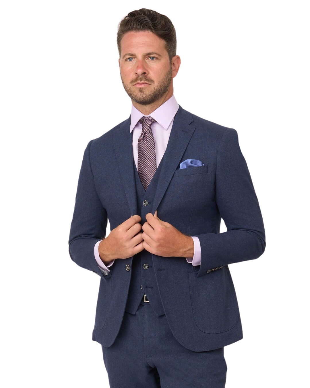 Gagliardi Jackets Gagliardi Blue Barleycorn Weave Stretch Cotton Jacket