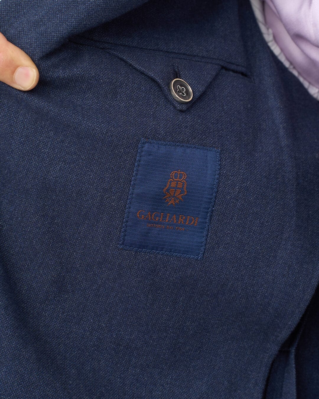 Gagliardi Jackets Gagliardi Blue Barleycorn Weave Stretch Cotton Jacket