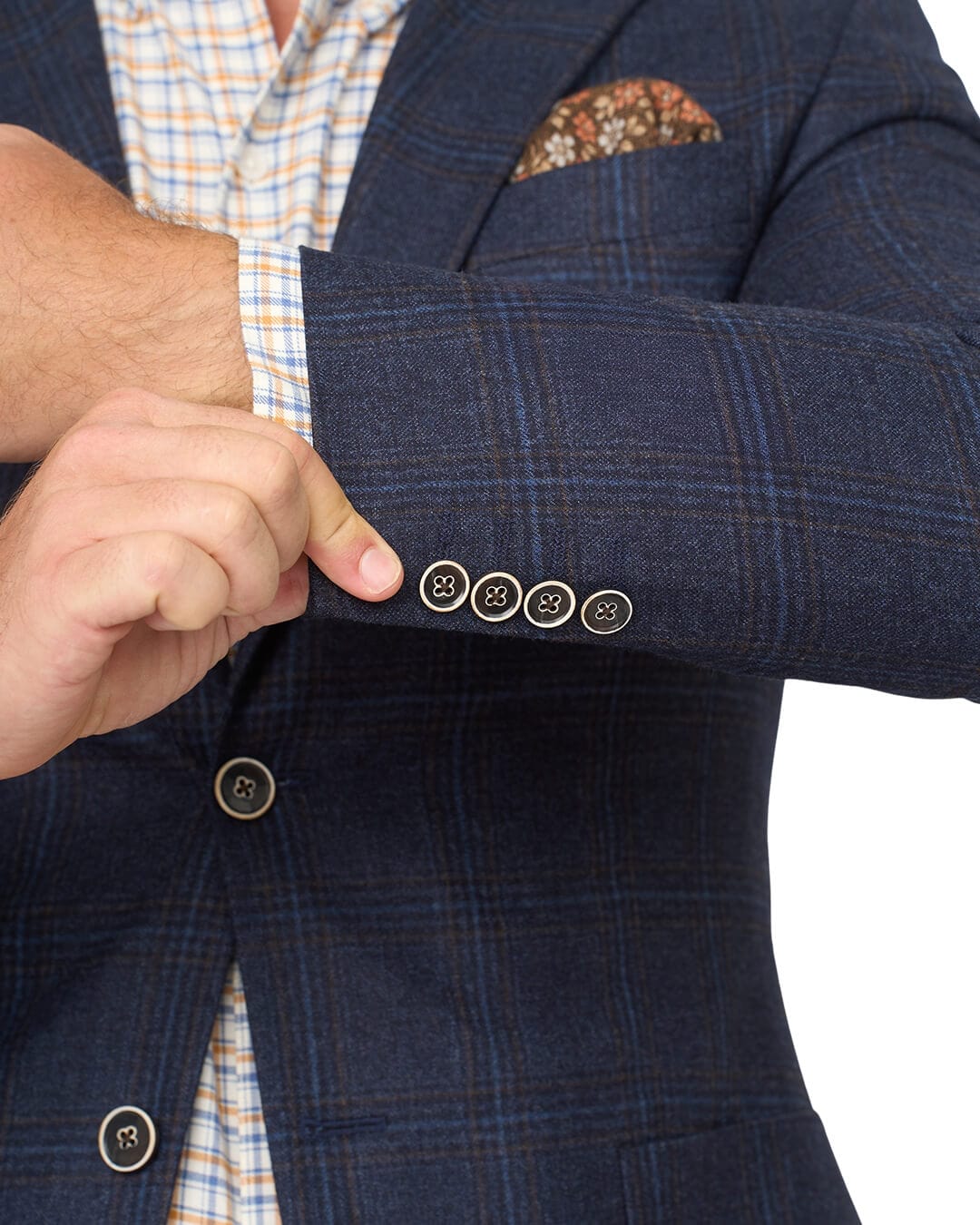 Gagliardi Jackets Gagliardi Blue Check Sharkskin Reda Jacket